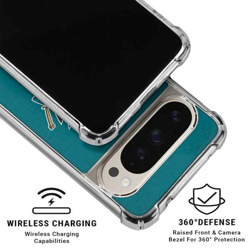 NHL San Jose Sharks Distressed Pixel 9 Pro XL Clear Case
